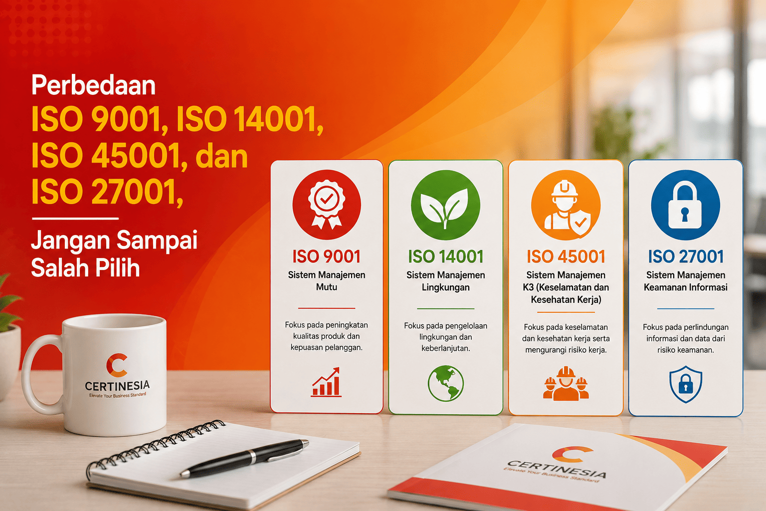 Perbedaan ISO 9001, ISO 14001, ISO 45001, dan ISO 27001, Jangan Sampai Salah Pilih